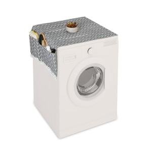Washing Machine Cover with Pockets, Grey/Cream