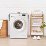 Washing Machine Cover with Pockets, Grey/Cream