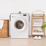 Washing Machine Cover with Pockets, Black/Cream