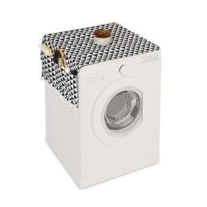 Washing Machine Cover with Pockets, Black/Cream