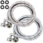 Beaquicy 6 Ft Stainless Steel Hoses with Elbows