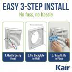Kair Wall Vent, 155mm Flat Screen Design