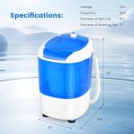 COSTWAY Compact Mini Washing Machine with Spin Dryer