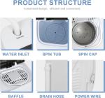 Portable 13lbs Compact Mini Twin Tub Washer Dryer