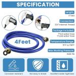 Burst-Proof 4FT Washer Water Supply Hoses (2 Pack)
