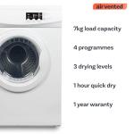 Electriq 7kg Vented Freestanding Tumble Dryer