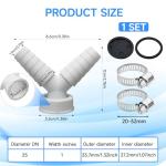 Washing Machine Waste Splitter Y Connector Adapter