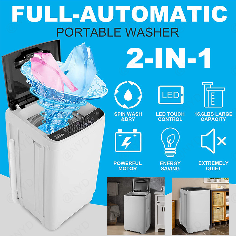 15.5lbs Portable Mini Twin Tub Compact Smart Washing Machine Washer Spin Dryer\*