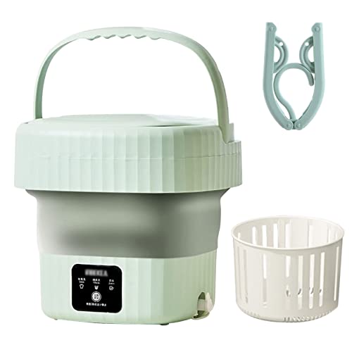 Portable Washing Machine with Clothes Hanger, Mini Foldable Washer and Spin Dryer Small Foldable Bucket Washer, Suitable for Apartment Dorm,Travelling，Best Gift Choice