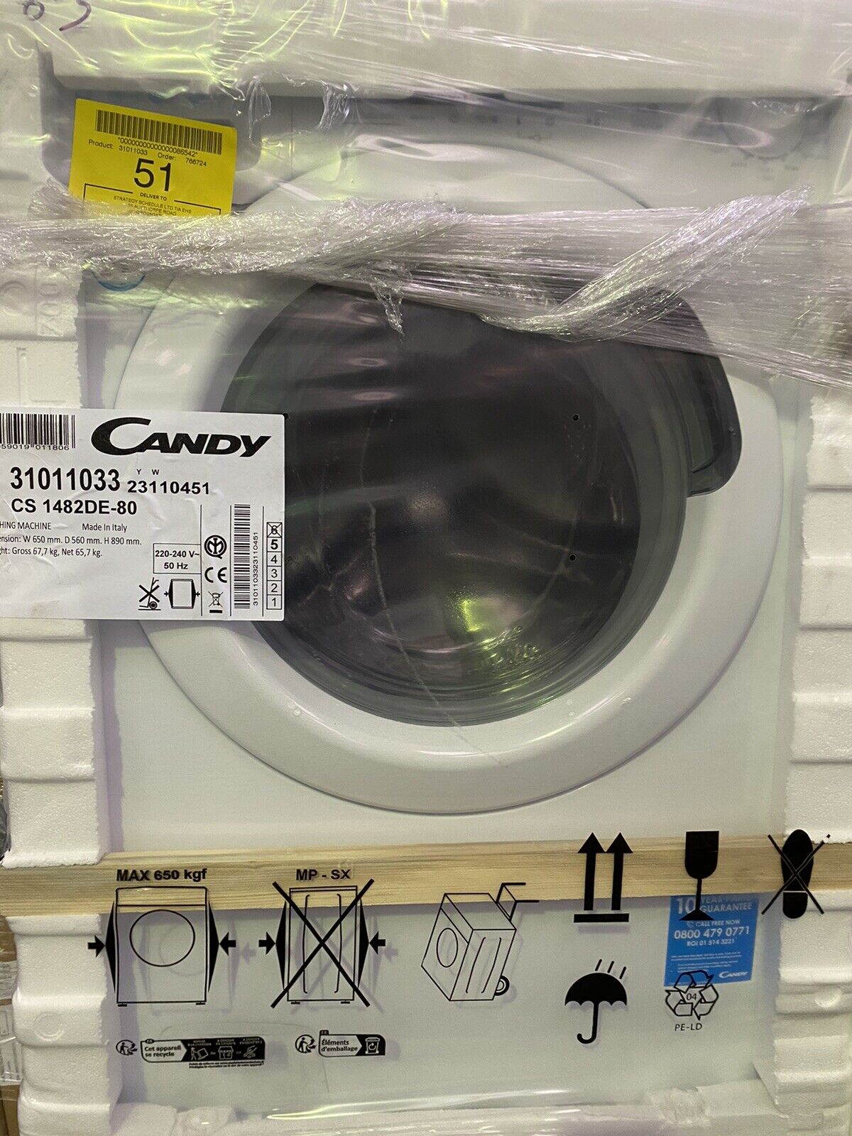 Candy 8kg Front-Load Washing Machine - White