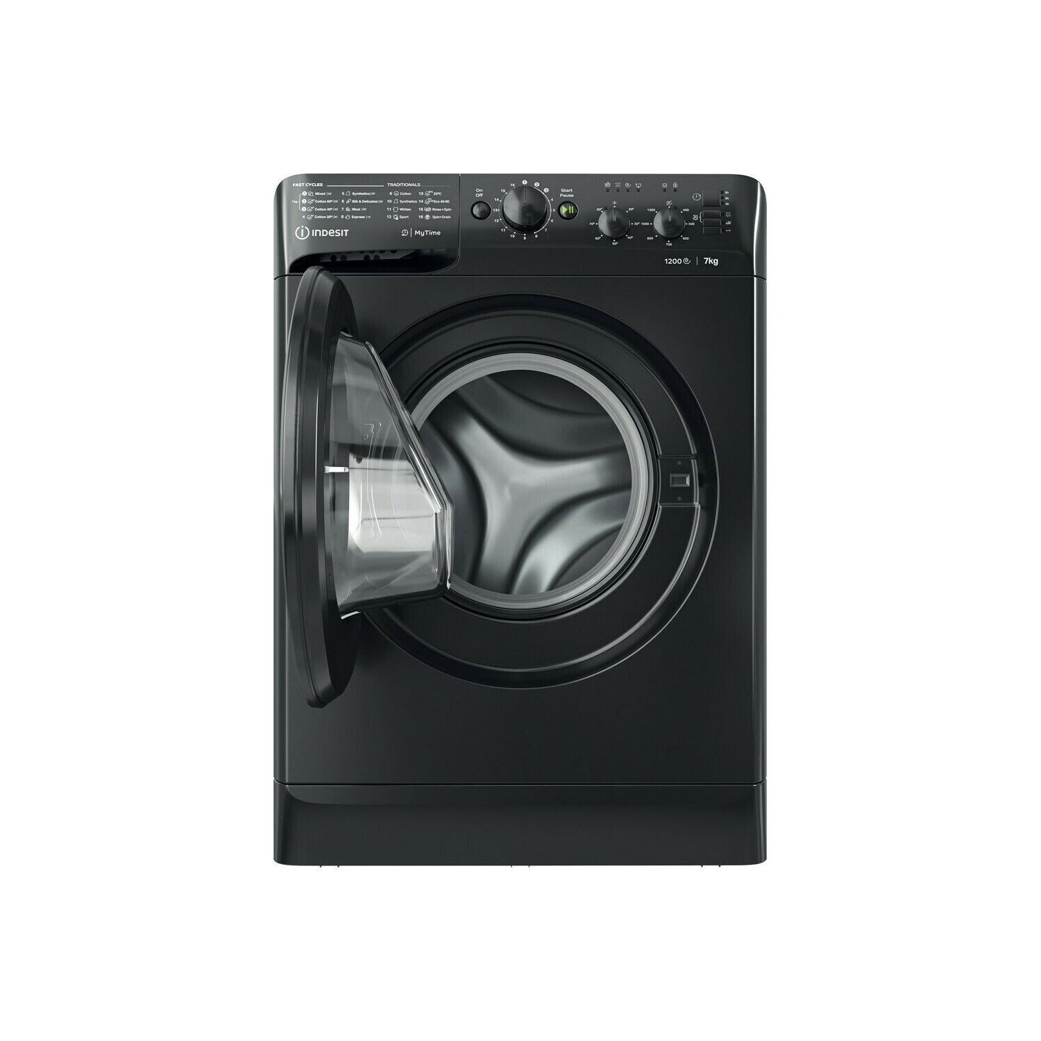 Indesit 7kg Black Washing Machine