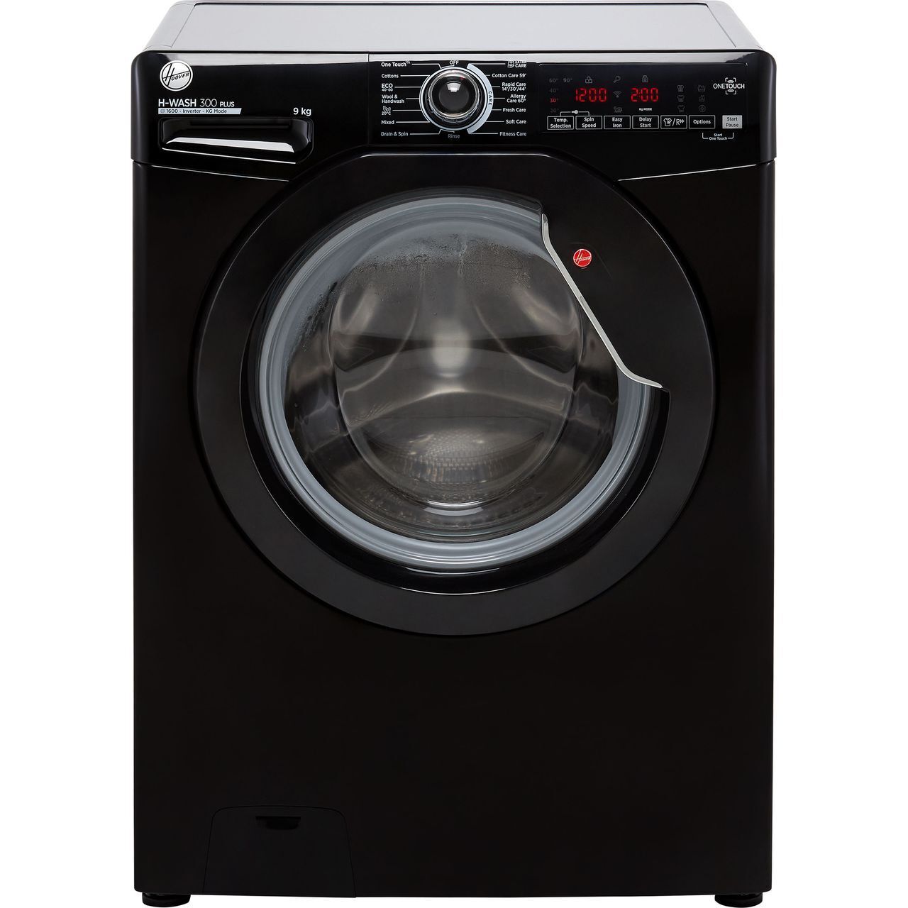 Hoover 9Kg Black Washing Machine 1600 RPM