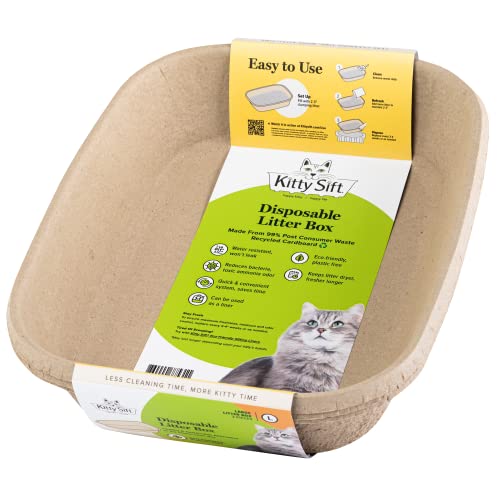 6-Pack Kitty Sift Disposable Cat Litter Box-Large