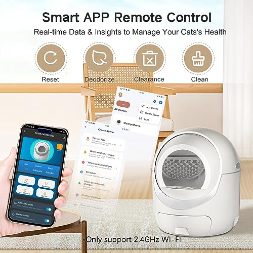 Self Cleaning Cat Litter Box with App Control