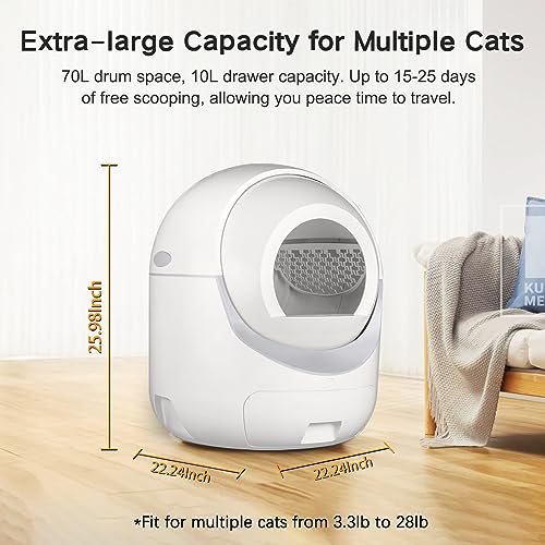 Self Cleaning Cat Litter Box with App Control