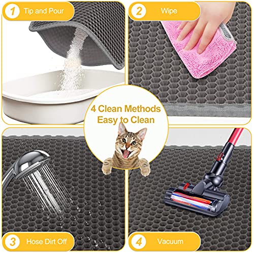 Gray LeToo Large Cat Litter Mat, Urine Waterproof