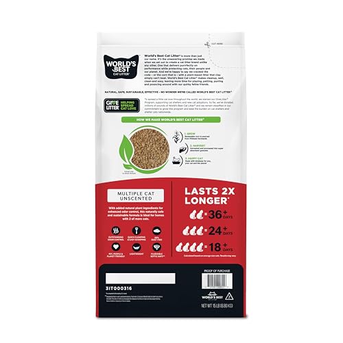 Natural, Odor-Control Cat Litter, 15 lbs - Made in USA