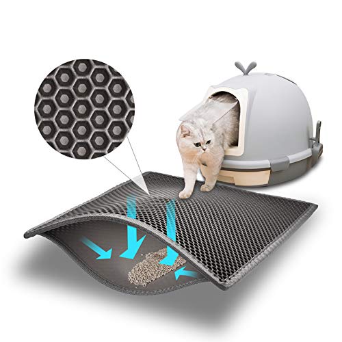 Pieviev Double Layer Cat Litter Mat - Gray