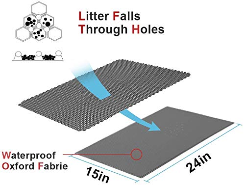 Pieviev Double Layer Cat Litter Mat - Gray