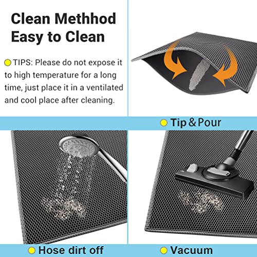 Pieviev Double Layer Cat Litter Mat - Gray