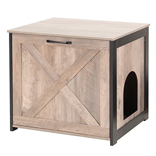 Wooden Cat Washroom End Table Nightstand