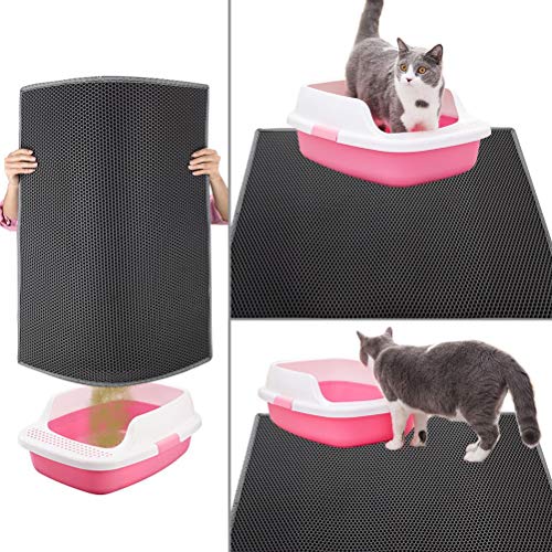 Pieviev Double Layer Cat Litter Mat - Gray