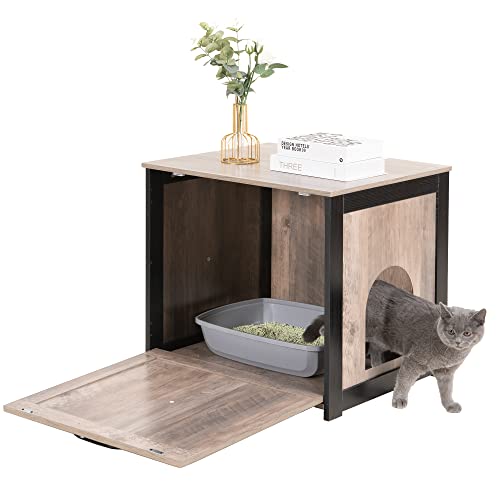 Wooden Cat Washroom End Table Nightstand