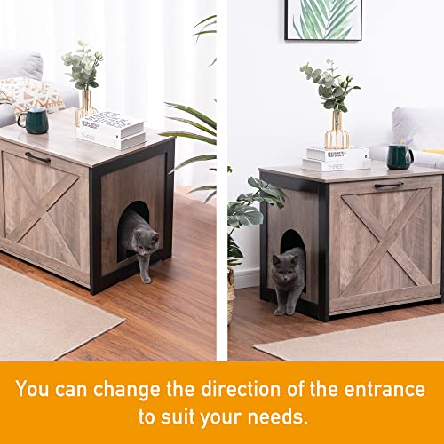 Wooden Cat Washroom End Table Nightstand