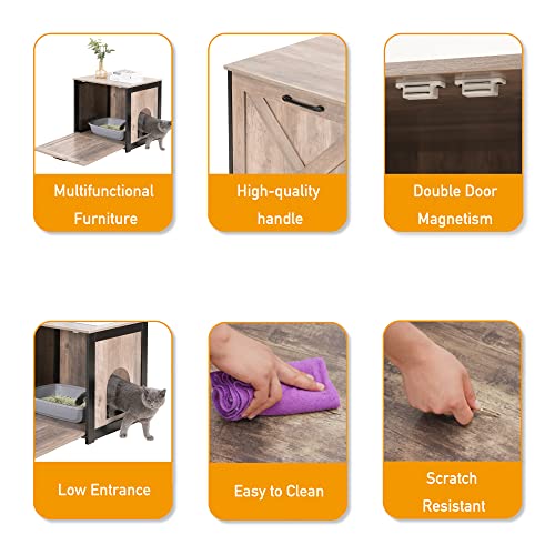 Wooden Cat Washroom End Table Nightstand