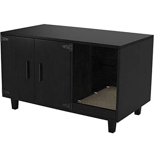 Modern Wood Cat Litter Box Enclosure Furniture Nightstand