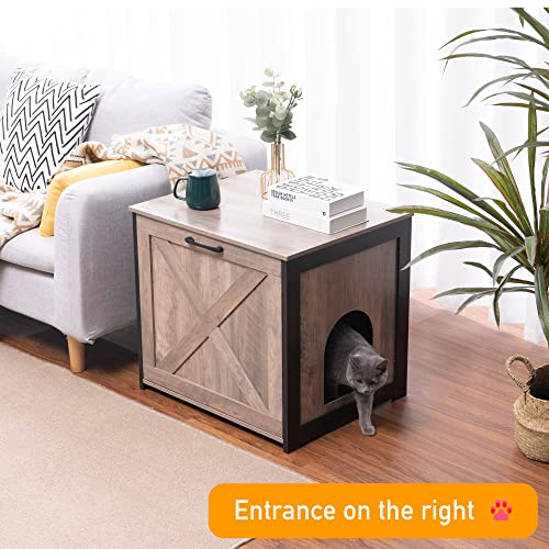 Wooden Cat Washroom End Table Nightstand
