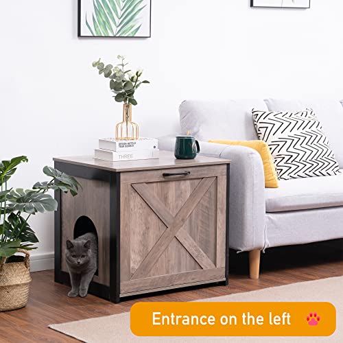 Wooden Cat Washroom End Table Nightstand