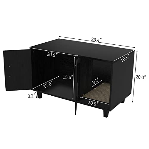 Modern Wood Cat Litter Box Enclosure Furniture Nightstand