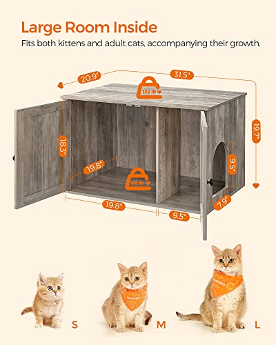 Feandrea Cat Litter Box Furniture with Hidden Enclosure