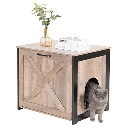 Wooden Cat Washroom End Table Nightstand