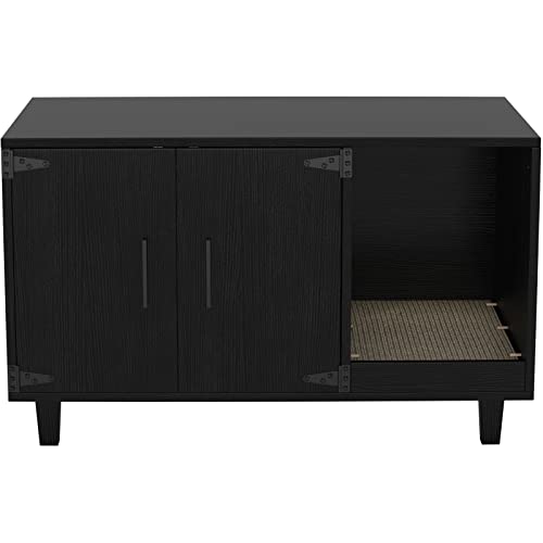 Modern Wood Cat Litter Box Enclosure Furniture Nightstand