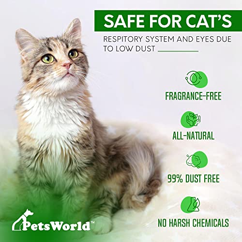 PETSWORLD Pine Wood Cat Litter 22lbs: Absorbent & Unscented