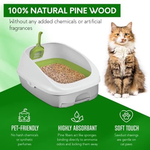 PETSWORLD Pine Wood Cat Litter 22lbs: Absorbent & Unscented