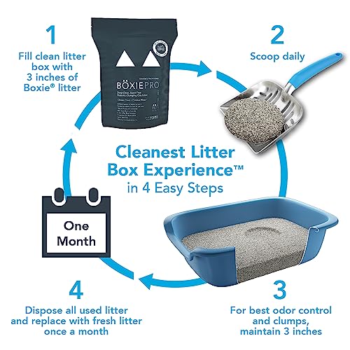BoxiePro Deep Clean Probiotic Clumping Cat Litter Box