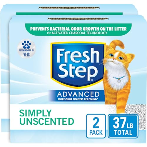 Fresh Step Unscented Clumping Cat Litter, 37 Pounds (2 Pack)