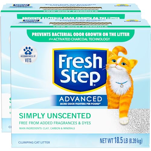 Fresh Step Unscented Clumping Cat Litter, 37 Pounds (2 Pack)