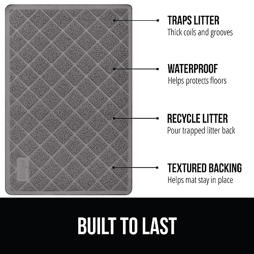 Gorilla Grip Waterproof Cat Litter Mat, Traps Mess, Soft
