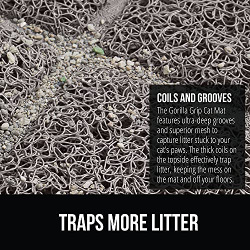 Gorilla Grip Waterproof Cat Litter Mat, Traps Mess, Soft