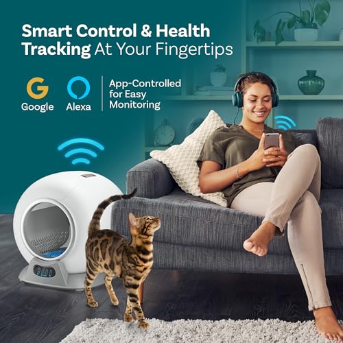 Self-Cleaning Covered Cat Litter Box for Multiple Cats