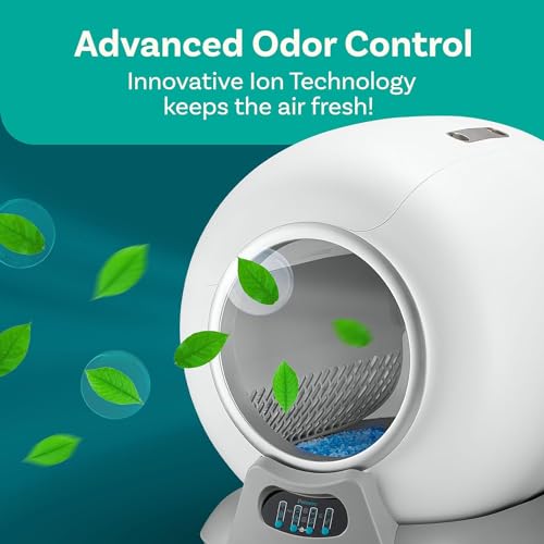Self-Cleaning Covered Cat Litter Box for Multiple Cats
