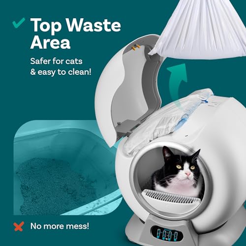Self-Cleaning Covered Cat Litter Box for Multiple Cats