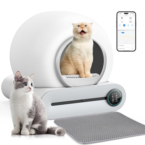 Smart Self-Cleaning Cat Litter Box, Large Capacity, Multiple Cats