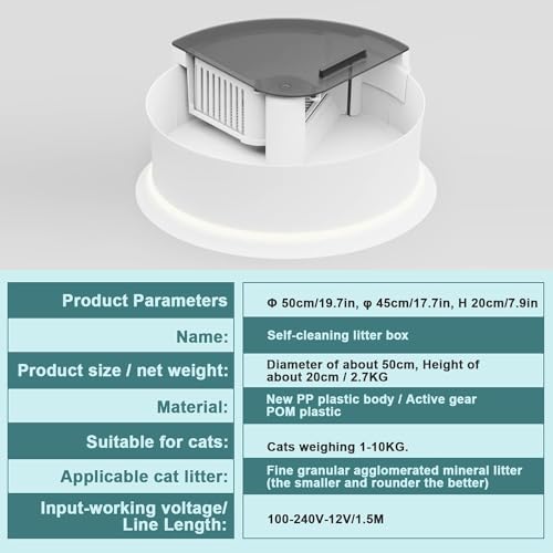 LED Self-Cleaning Cat Litter Box, Superior Odor Control