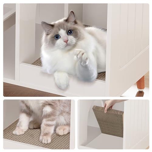 ZERDER Wooden Cat Litter Box Enclosure, Hideaway Furniture