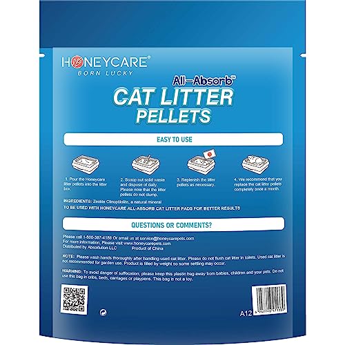 14 Lbs Honeycare Zeolite Cat Litter Pellets, Odor Control